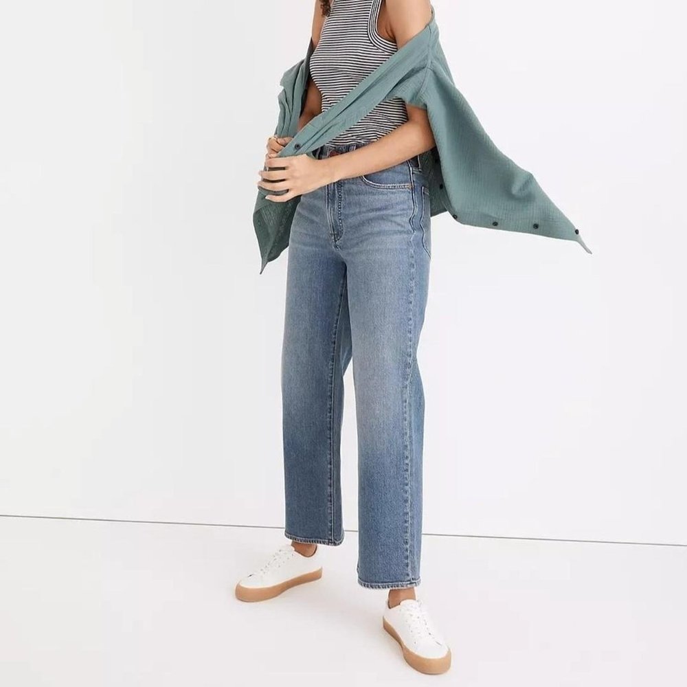 Madwell Perfect Vintage Wide-Leg Crop Jean in Montclare Wash: TENCEL™ Denim